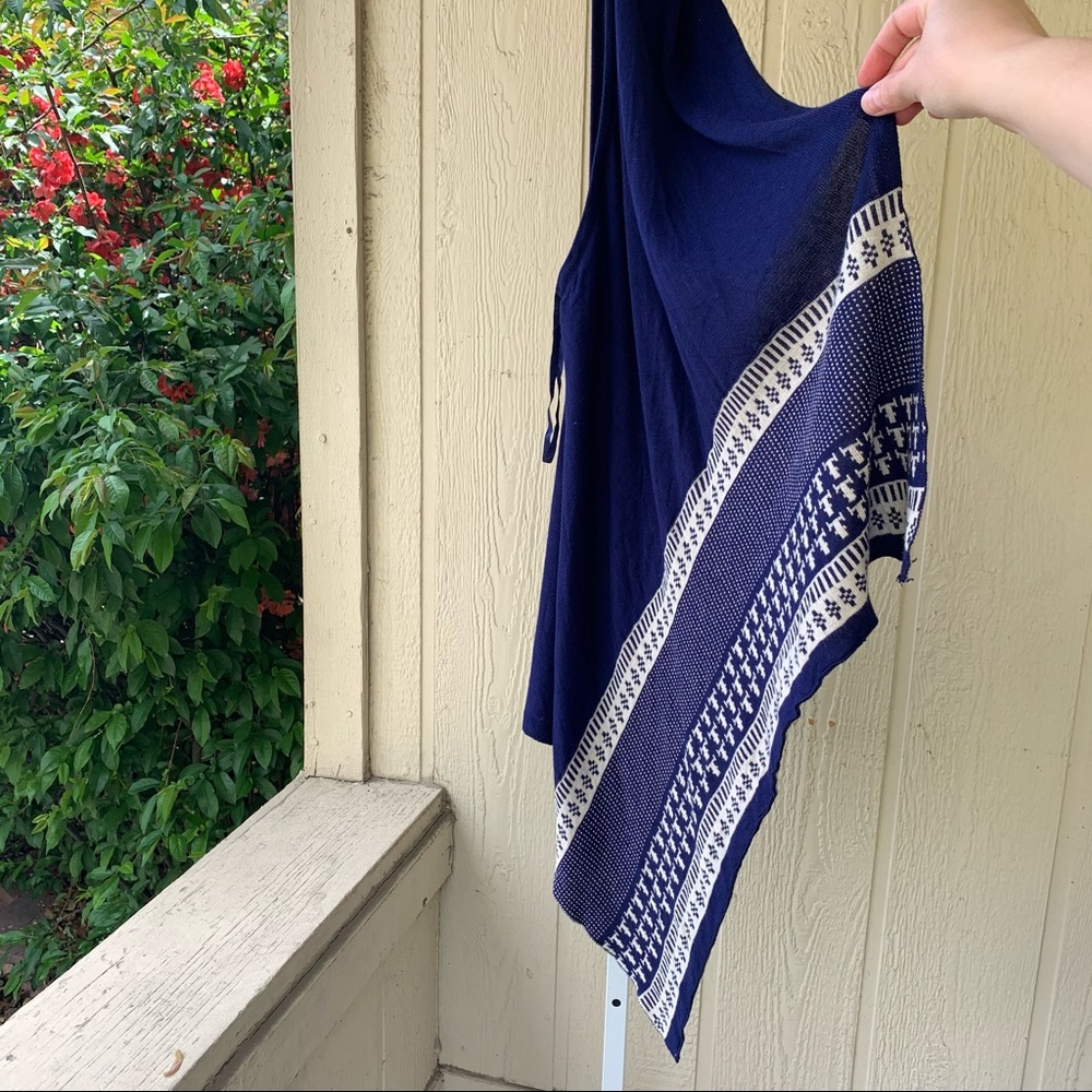 Roomates Dark Blue Cotton Sleeveless Cardigan | M - Picture 4 of 5